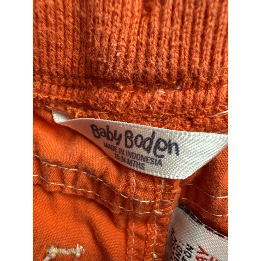 Baby Boden Toddler Boys Orange Long Cargo Shorts Pull On Elastic Waist, 18-24 M - Picture 2 of 5